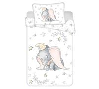 Jerry Fabrics Parure de Lit Bébé Dumbo Stars, 100% Coton, Housse de Couette 100x135 cm et Taie d'oreiller 40x60 cm