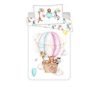 Jerry Fabrics Parure de Lit Bébé Flying Balloon, 100% Coton, Housse de Couette 100x135 cm + Taie d'oreiller 40x60 cm
