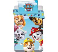 Parure de lit bébé Enfant réversible Motif Paw Patrol Skye Everest Rubble Chase Marshall Team Housse Couette 100 x 135 cm + Housse Oreiller 40 x 60 cm, 100% Coton