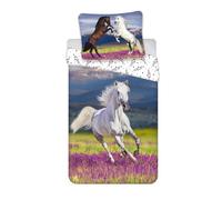 Jerry Fabrics Parure de lit cheval pour enfant - Housse de couette de 140 x 200 cm - Taie d'oreiller de 70 x 90 cm - 100 % coton