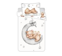 Jerry Fabrics Parure de lit pour bébé avec housse de couette de 100 x 135 cm et taie d'oreiller de 40 x 60 cm - 100 % coton - Blanc