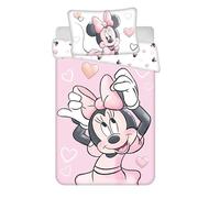 Jerry Fabrics Parure de lit pour bébé Enfant : Housse de Couette 100 x 135 cm et taie d'oreiller 40 x 60 cm Motif réversible Minnie Mouse 100% Coton pour Fille