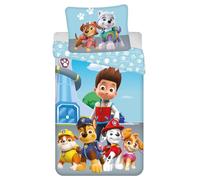 Jerry Fabrics Parure de lit pour enfant Paw Patrol Ryder Chase Marshall Rubble Skye Everest Liberty Chiens Animaux Couette 140 x 200 cm + Taie d'oreiller 70 x 90 cm 100 % coton