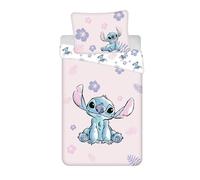 Jerry Fabrics Parure de lit réversible Lilo et Stitch rose Housse et taie 140x200/70x90 cm