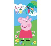 Peppa Pig Serviette de bain Serviette de plage Peppa Pig Ready for My Holiday pour enfants, adolescents 70 x 140 cm 100 % coton