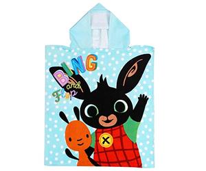 Jerry Fabrics Poncho Bing Serviette avec Capuche Motif Lapin 50 x 115 cm