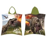 Jerry Fabrics Poncho de bain en coton Jurassic World 50 x 115 cm Vert