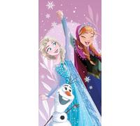 Jerry Fabrics Serviette de bain La Reine des Neiges - 70 x 140 cm | Motif Elsa et Anna | Serviette de plage douce et absorbante pour enfants | Parfaite pour la natation, la piscine, la plage et le