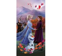 Jerry Fabrics Serviette de plage 70x140 Frozen 2 Ice Age 9619 Anna Elsa Olaf in the wind baby beach towel
