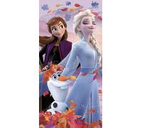 Jerry Fabrics Serviette de plage 70x140 Frozen Ice Age Anna et Elsa Purple Coton Kids25