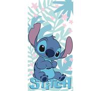 Jerry Fabrics Serviette de plage 70x140 Lilo and Stitch Palm Leaves Turquoise Coton Kids25