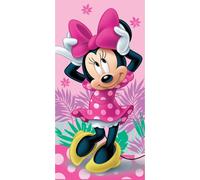 Jerry Fabrics Serviette de plage 70x140 Minnie Mouse Mini Rose Coton 7791