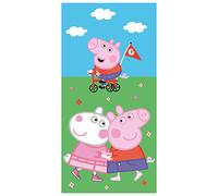 Jerry Fabrics Serviette de sauna pour enfant - Serviette de plage - Peppa Pig Luzi - 70 x 140 cm - 100 % coton - Pour garçons et filles