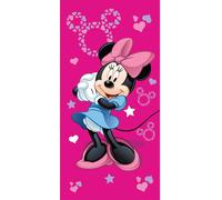 JERRY FABRICS Serviette Minnie Pink 05 Coton - éponge, 70/140 cm