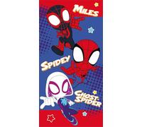 Jerry Fabrics Spidey and His Amazing Friends Serviette de plage et de bain - 70 x 140 cm | Serviette en polyester légère pour enfants | Séchage rapide et colorée | Parfaite pour la plage, la piscine