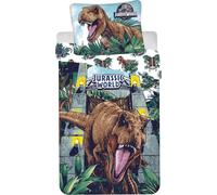 Jerry Fabrics Taie d'oreiller en coton 70x90 Dinosaure Jurassic World Roar 140x200 Literie phosphorescente