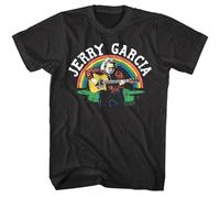 Jerry Garcia Grateful Dead Hippie Rainbow Rock Band Adult T-Shirt ABlackS
