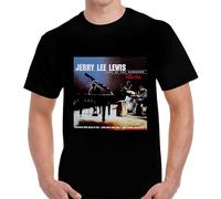 Jerry Lee Lewis Live at The Star Club, Hamburg 1964 Men's T-Shirt Unisex Black Cotton Print Tee Shirts XXL