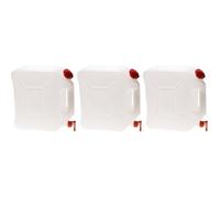 Jerrycan alimentaire 10 L avec robinet et bouchon - polyéthylène alimentaire - lot de 3, blanc