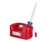 JERRYCAN-BIDON ESSENCE-CARBURANT PRESSOL EN POLYETHYLENE ROUGE AVEC BEC