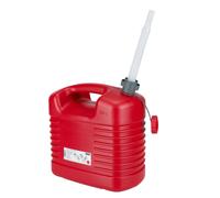 JERRYCAN-BIDON ESSENCE-CARBURANT PRESSOL EN POLYETHYLENE ROUGE AVEC BEC