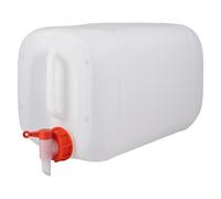 Jerrycanshop Jerrican en plastique 25 l avec robinet pour liquides dangereux, eau et aliments dangereux, Bidon UN - 25 l - Plastique (PEHD) - Sans BPA - Naturel