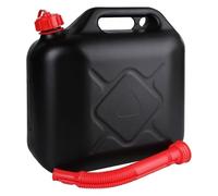 Jerrycanshop Jerrican en plastique (PEHD), 10 l, pour essence, diesel, avec bec verseur, noir