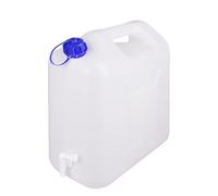Jerrycanshop Jerrican en plastique (PEHD), 15 l, avec robinet, pour eau et aliments, en plastique (PEHD), sans BPA, naturel