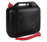 Jerrycanshop Jerrican en plastique (PEHD), 20 l, pour essence, diesel, avec bec verseur, noir