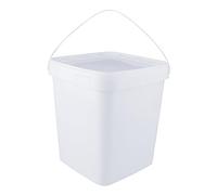 Jerrycanshop Seau avec couvercle, 10,7 l, 100 % étanche à l'air et aux liquides, convient à un usage alimentaire, seau de stockage, seau en plastique avec anse - Vide - Seau carré - Sans BPA - Blanc