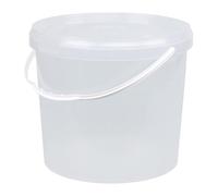 Jerrycanshop Seau avec couvercle, 100 % étanche à l'air et aux liquides, convient à un usage alimentaire, seau de stockage, seau en plastique avec anse - Vide - Seau rond - Sans BPA - Naturel