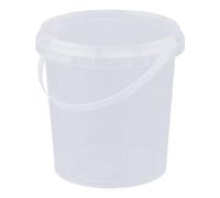 Jerrycanshop Seau avec Couvercle 100% Étanche à l'Air et aux Liquides - Plastique Rond avec Anse pour Usage Alimentaire - Sans BPA - Naturel