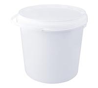Jerrycanshop Seau avec Couvercle Étanche 20 L - Plastique avec Anse, Rond, Sans BPA, Usage Alimentaire, Blanc