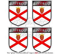 Jersey Channel Islands Shield UK Grande-Bretagne 50 mm (5,1 cm) Vinyle Bumper-helmet Stickers, décalcomanies X4