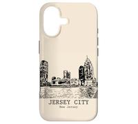 Jersey City NJ Vintage Skyline Dessin Coque pour iPhone 17