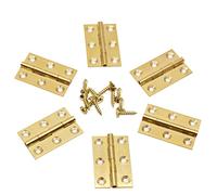 Jersvimc Lot de 8 charnières à bout en laiton de 3,8 cm, charnières de boîte à bijoux dorées pour petite armoire, porte carrée, charnières pliables robustes pour meubles, armoires, tiroirs