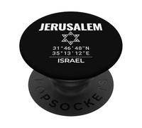 Jérusalem coordonne l'étoile de David du Patrimoine israélien PopSockets PopGrip Adhésif