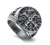 Jérusalem Croix Anneau en Acier Inoxydable Croisés Religieux Mâle Médiéval Chevalier Templier Militaire Anneaux pour Hommes Bijoux Cadeau