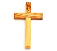 Jerusalem Croix en bois d'olivier fabriquée à Bethléem (taille L 10 x l 6 cm)