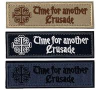 Jérusalem Cross Crusader Jihad Patches 3 PCS Jérusalem Cross Knights Templiers Patches chrétiennes Broidered Hook & Loop Tactical Morale Patch