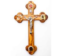Jerusalem Crucifix de en Bois d'olivier 17,8 cm 14 Stations de Bethehem avec des essences de la Terre Sainte