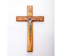 Jerusalem Crucifix en bois d'olivier 20,3 cm de Bethléem - Art mural - Décoration - Salle de séjour