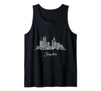 Jérusalem Israël Skyline Souvenirs de voyage Noir Paysage urbain Débardeur