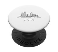 Jérusalem Israël Skyline Souvenirs de voyage Noir Paysage urbain PopSockets PopGrip Adhésif
