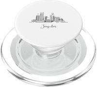 Jérusalem Israël Skyline Souvenirs de voyage Noir Paysage urbain PopSockets PopGrip pour MagSafe