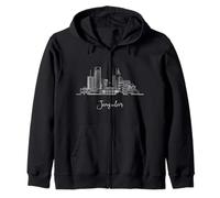Jérusalem Israël Skyline Souvenirs de voyage Noir Paysage urbain Sweat à Capuche