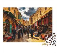 Jerusalem Jigsaw Puzzle 1000 Pièces Recyclable Old City Market Jigsaw Puzzles Puzzle Jeu Accessoires Amusant Et Stimulant Jeu Familial Great Gift Idea 38x26cm/1000 Pièces