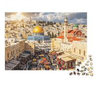 Jerusalem Puzzle à Assemblers 1000 Piècess Papier Recyclé Old Town Bazaar Puzzle pour Garçons et Filles Cadeau Amusant et Activité pour la Maison Excellent Cadeau