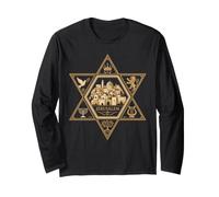 Jérusalem Star of David Israël Judaïca Art juif Manche Longue