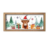 Jeruytgh Art Mural De Salle De Bain, Avec Design De Vache En Bois, 40x18x1,5 Cm, Panneau En Bois D'animal, Décoration Murale Rustique, Artisanat Léger, Pour Le Salon, Cuisine, Toilettes
